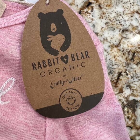 NWT Rabbit + Bear Pink/Ivory Thankful & Grateful Print Bodysuit & Pants - 6-9M - Picture 9 of 9